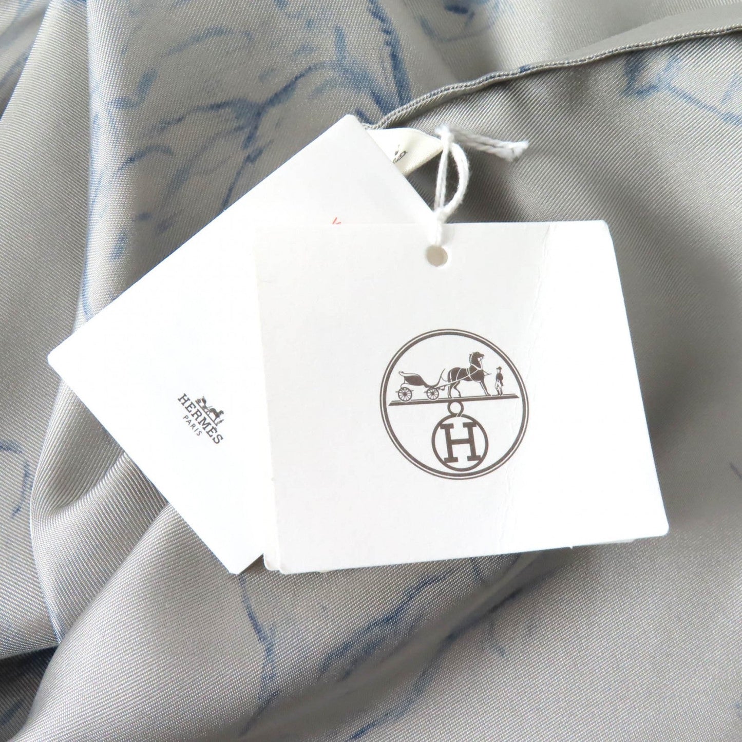 HERMES tops Main: 100% silk Gray navy Women 36  d