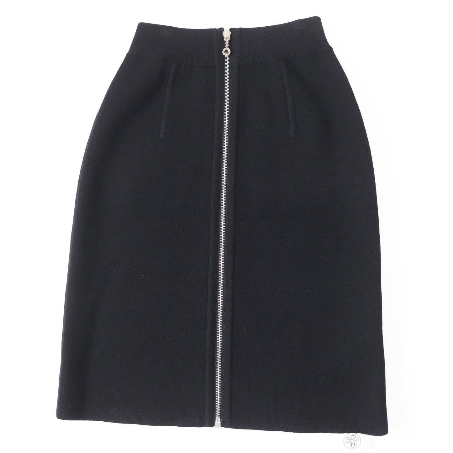 HERMES skirt 3H2300D2 Main: 88% wool, Main: 10% cashmere, Main: 2% polyurethane, Part: 84% wool, Part: 9% cashmere Black Grey Women 34  d