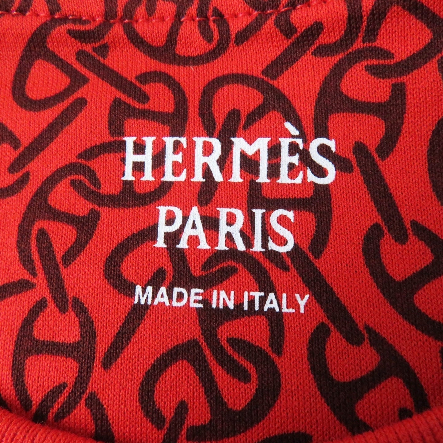 HERMES Short sleeve T-shirt 4E4620DB Main: 100% cotton, part: 98% cotton, part: 2% polyurethane Red brown Women 34  d