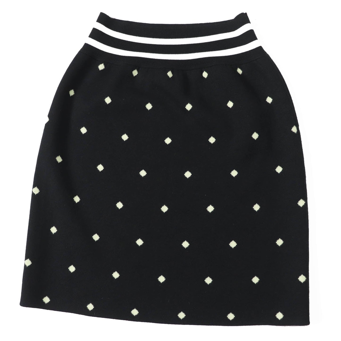 HERMES skirt 2H2302D8 Outer: 45% cashmere, Outer: 45% silk, Outer: 10% polyamide, Part: 48% cashmere, Part: 48% silk Black Light Green White Women 36  d