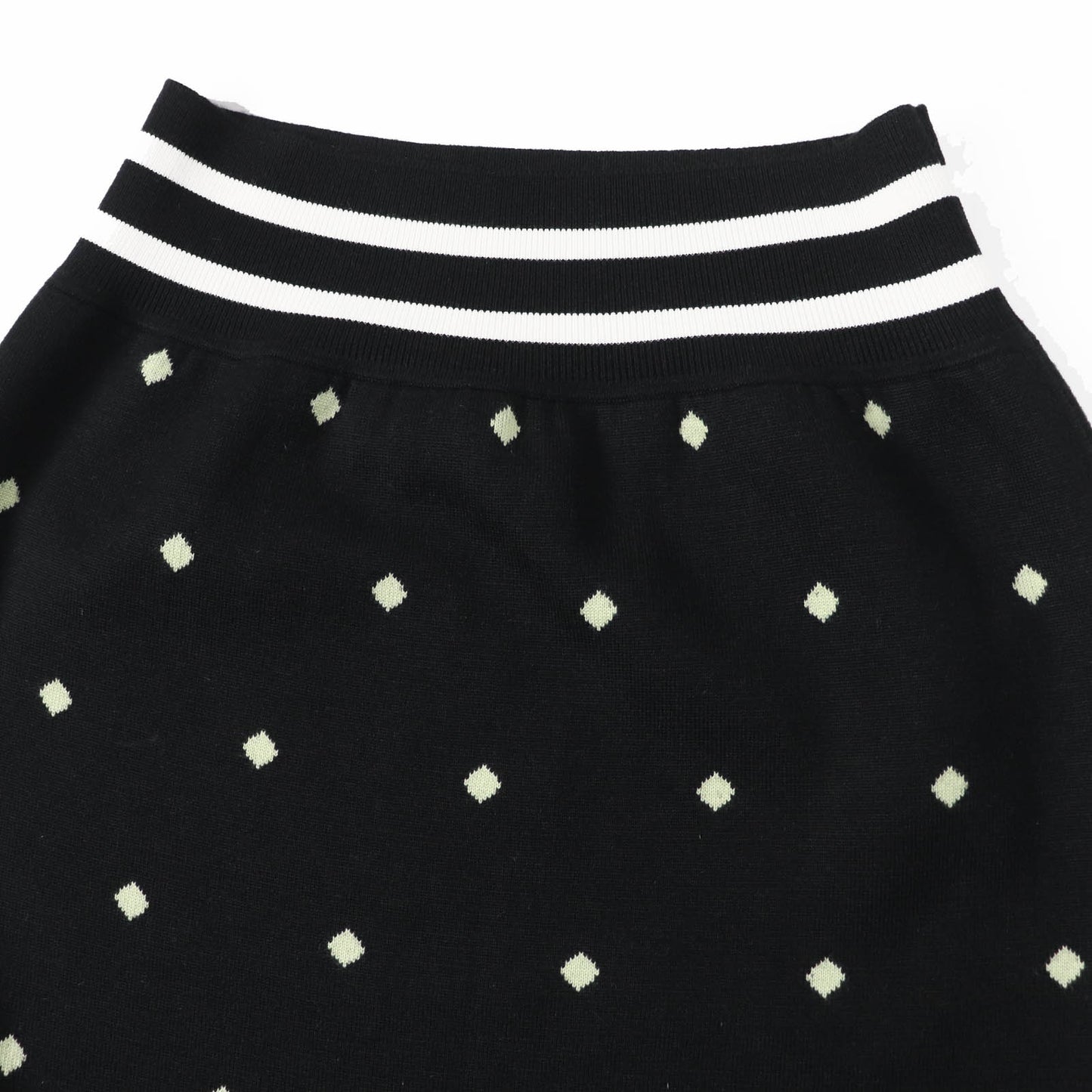 HERMES skirt 2H2302D8 Outer: 45% cashmere, Outer: 45% silk, Outer: 10% polyamide, Part: 48% cashmere, Part: 48% silk Black Light Green White Women 36  d