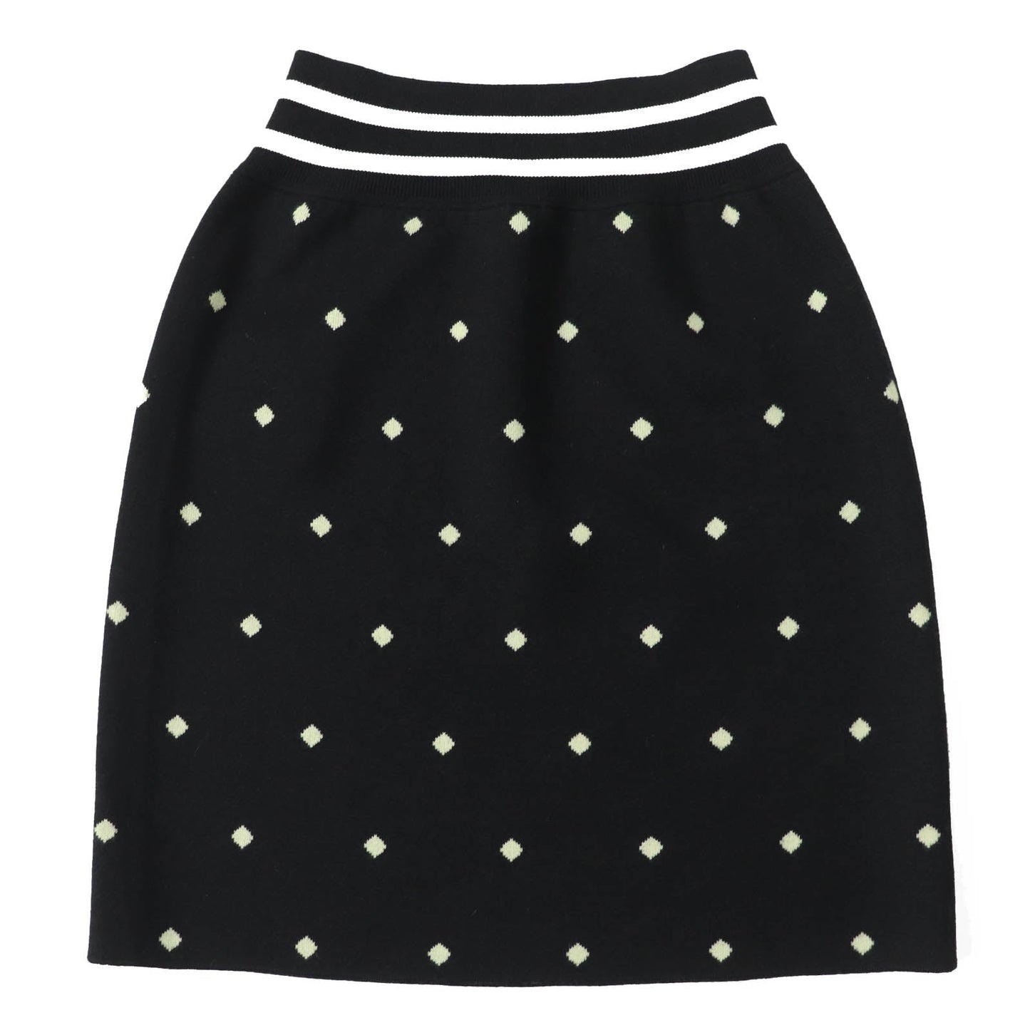 HERMES skirt 2H2302D8 Outer: 45% cashmere, Outer: 45% silk, Outer: 10% polyamide, Part: 48% cashmere, Part: 48% silk Black Light Green White Women 36  d