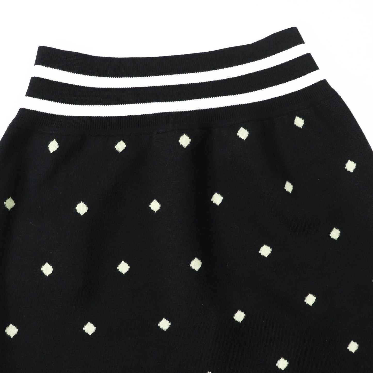 HERMES skirt 2H2302D8 Outer: 45% cashmere, Outer: 45% silk, Outer: 10% polyamide, Part: 48% cashmere, Part: 48% silk Black Light Green White Women 36  d
