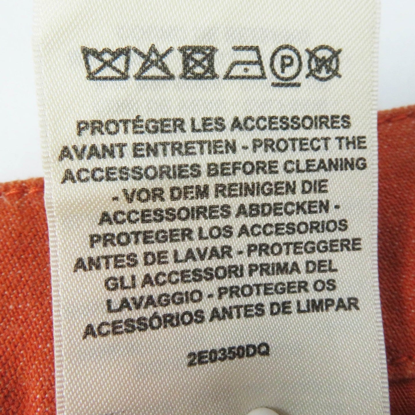 HERMES skirt 2E0350DQ Outer: 98% cotton, Outer: 2% polyurethane, Lining: 64% cotton, Lining: 33% rayon, Lining: 3% polyurethane Orange Crude cell Women 34  d