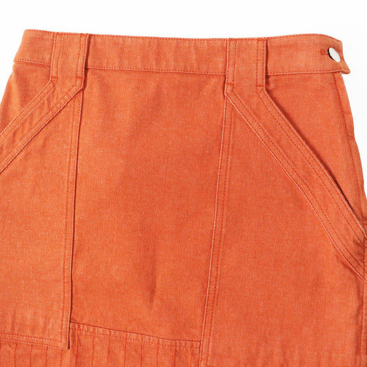 HERMES skirt 2E0350DQ Outer: 98% cotton, Outer: 2% polyurethane, Lining: 64% cotton, Lining: 33% rayon, Lining: 3% polyurethane Orange Crude cell Women 34  d