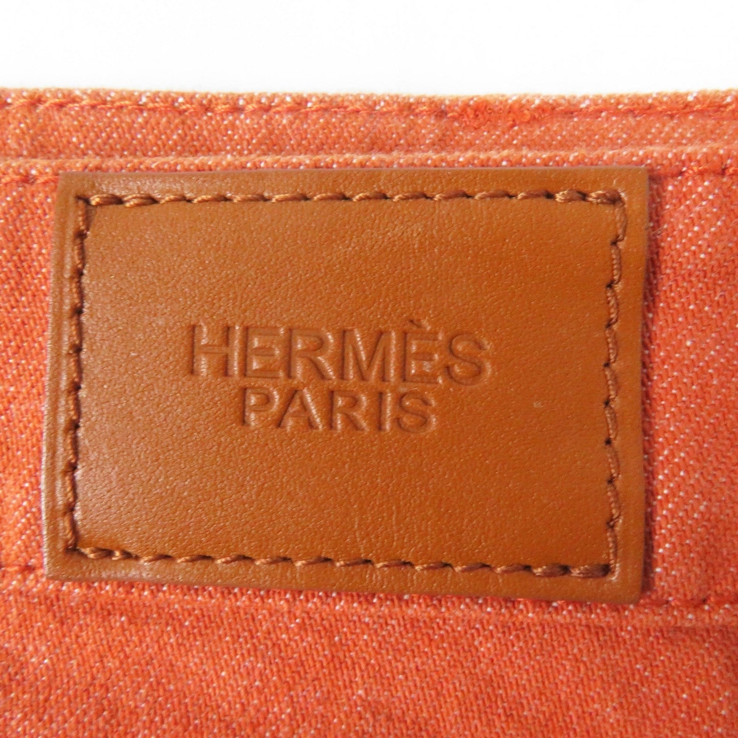 HERMES skirt 2E0350DQ Outer: 98% cotton, Outer: 2% polyurethane, Lining: 64% cotton, Lining: 33% rayon, Lining: 3% polyurethane Orange Crude cell Women 34  d