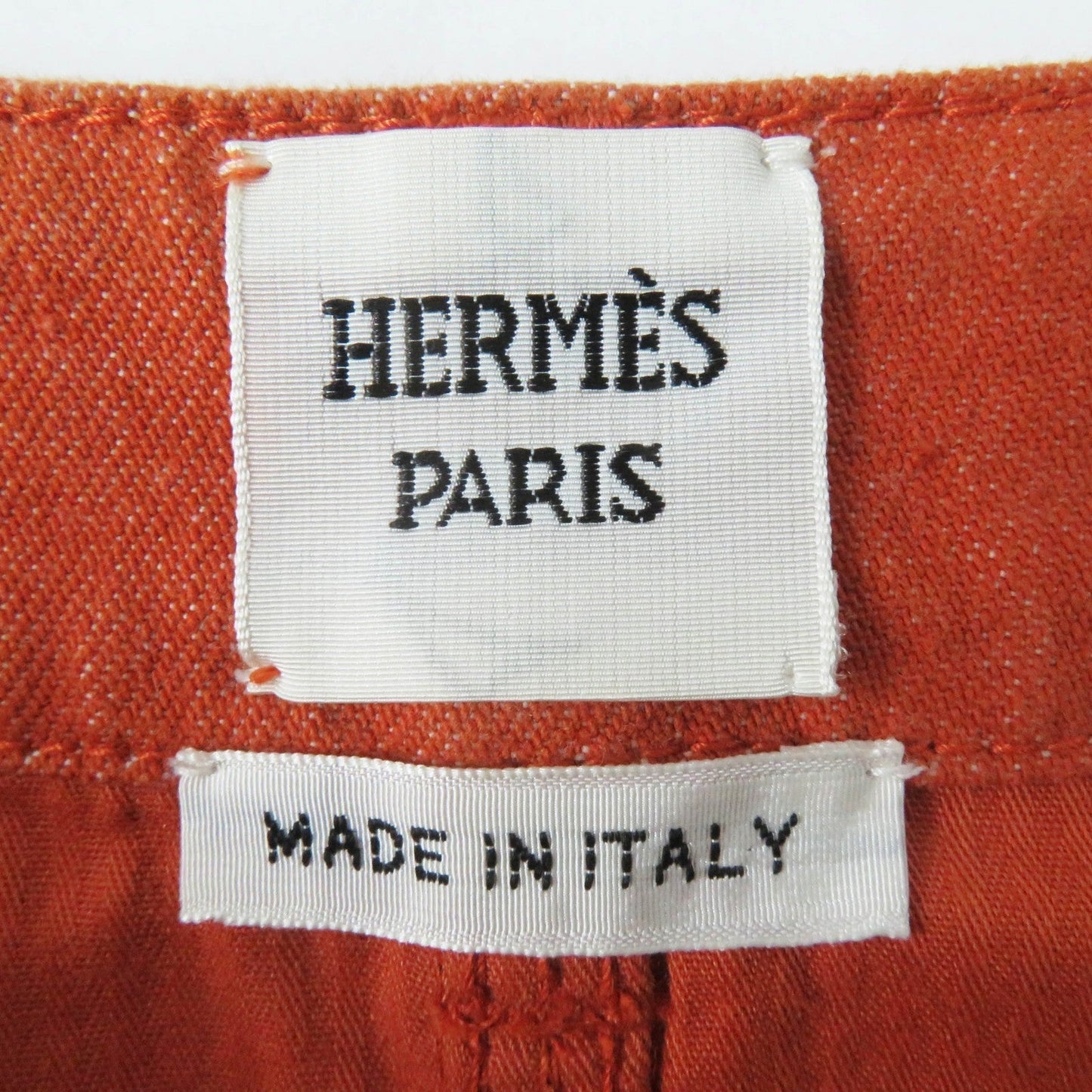HERMES skirt 2E0350DQ Outer: 98% cotton, Outer: 2% polyurethane, Lining: 64% cotton, Lining: 33% rayon, Lining: 3% polyurethane Orange Crude cell Women 34  d