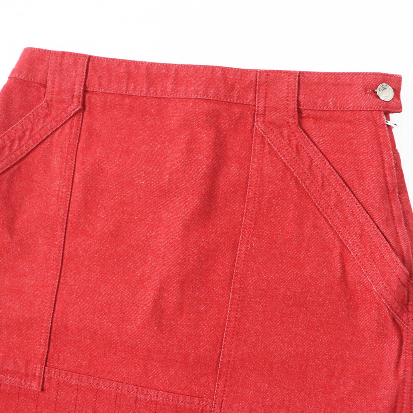 HERMES skirt 2E0350DQ Outer: 98% cotton, Outer: 2% polyurethane, Lining: 64% cotton, Lining: 33% rayon, Lining: 3% polyurethane Red Crude cell Women 38  d