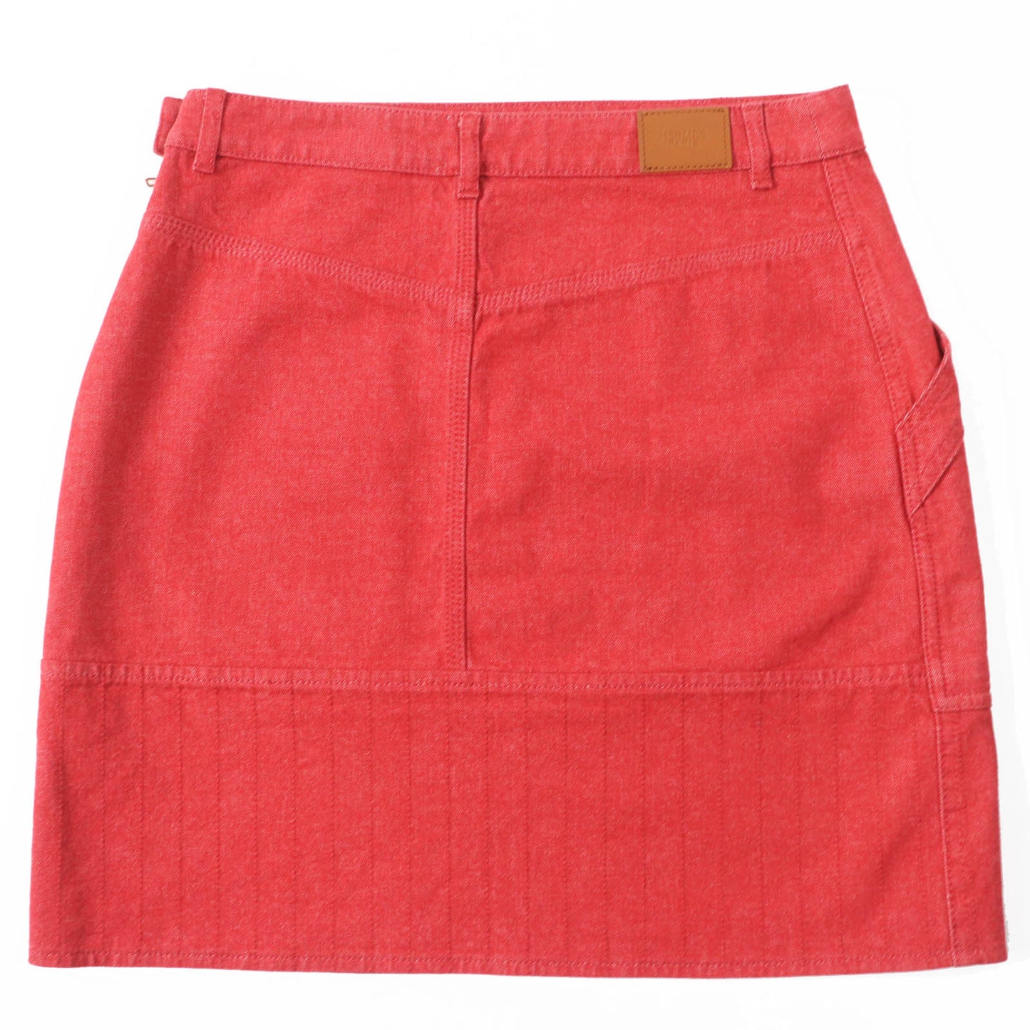 HERMES skirt 2E0350DQ Outer: 98% cotton, Outer: 2% polyurethane, Lining: 64% cotton, Lining: 33% rayon, Lining: 3% polyurethane Red Crude cell Women 38  d