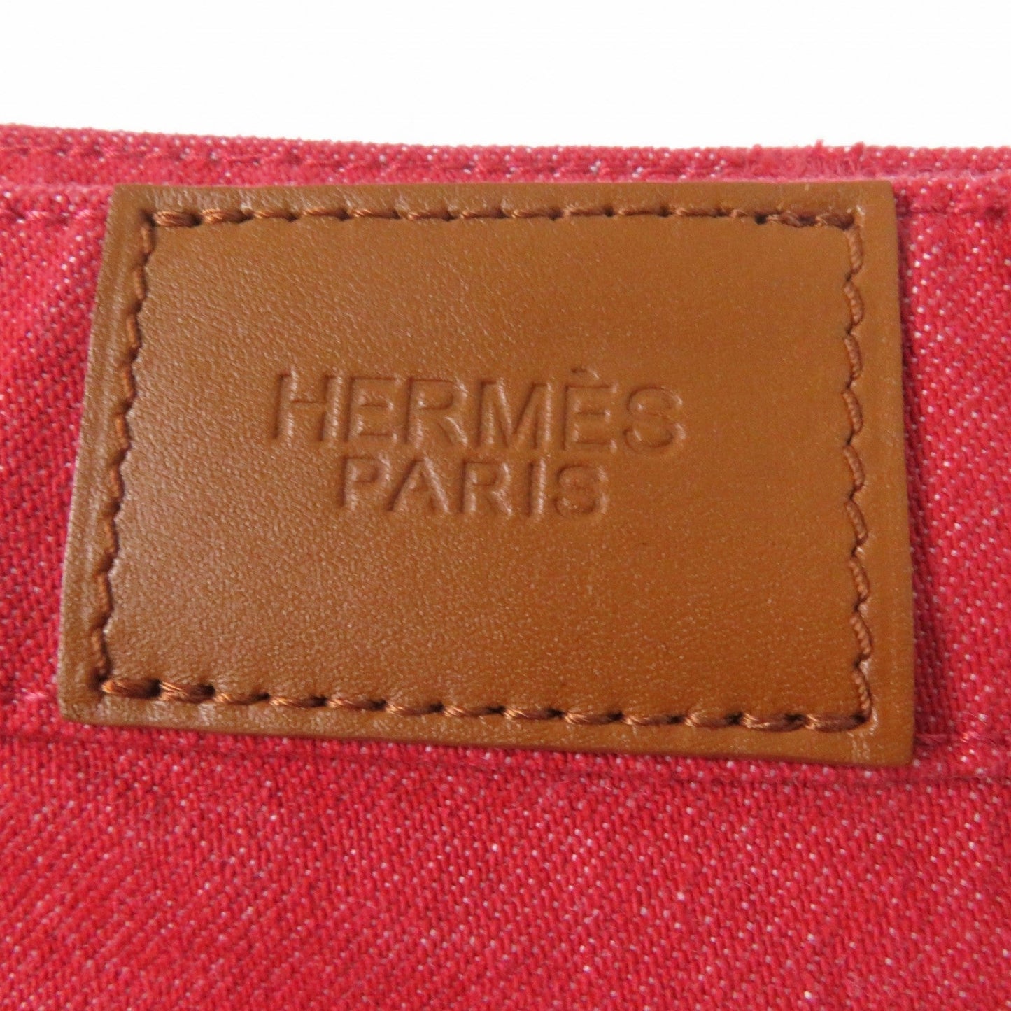 HERMES skirt 2E0350DQ Outer: 98% cotton, Outer: 2% polyurethane, Lining: 64% cotton, Lining: 33% rayon, Lining: 3% polyurethane Red Crude cell Women 38  d