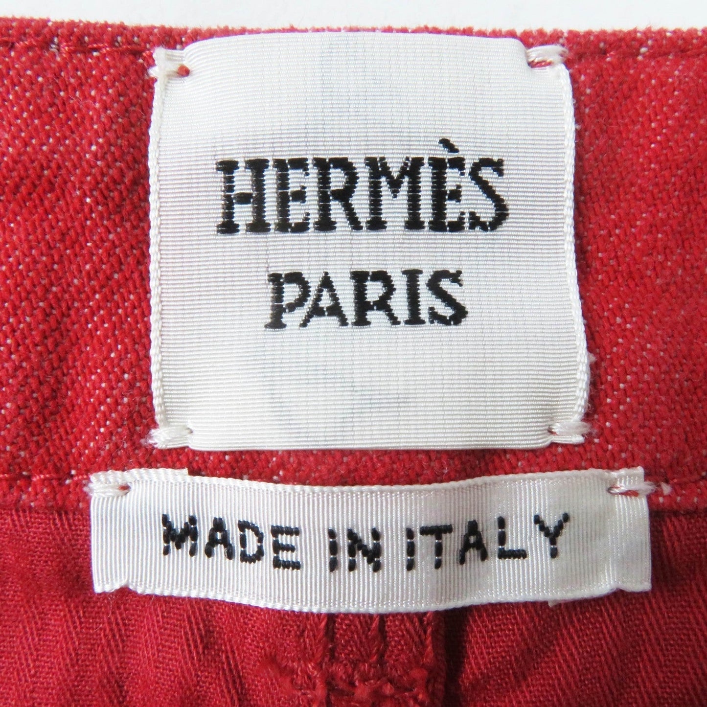 HERMES skirt 2E0350DQ Outer: 98% cotton, Outer: 2% polyurethane, Lining: 64% cotton, Lining: 33% rayon, Lining: 3% polyurethane Red Crude cell Women 38  d