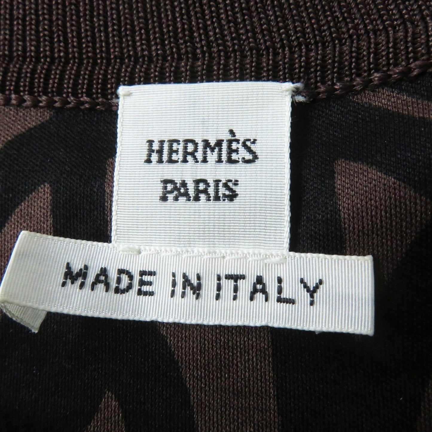 HERMES tops 2E0601DX Main: 100% silk, part: 77% silk, part: 17% nylon, part: 6% polyurethane Brown black Women 36  d