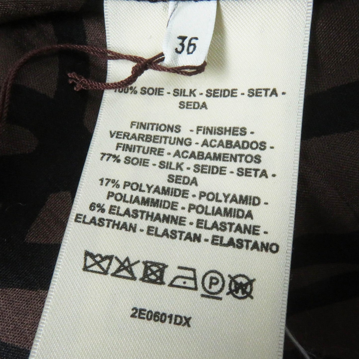 HERMES tops 2E0601DX Main: 100% silk, part: 77% silk, part: 17% nylon, part: 6% polyurethane Brown black Women 36  d