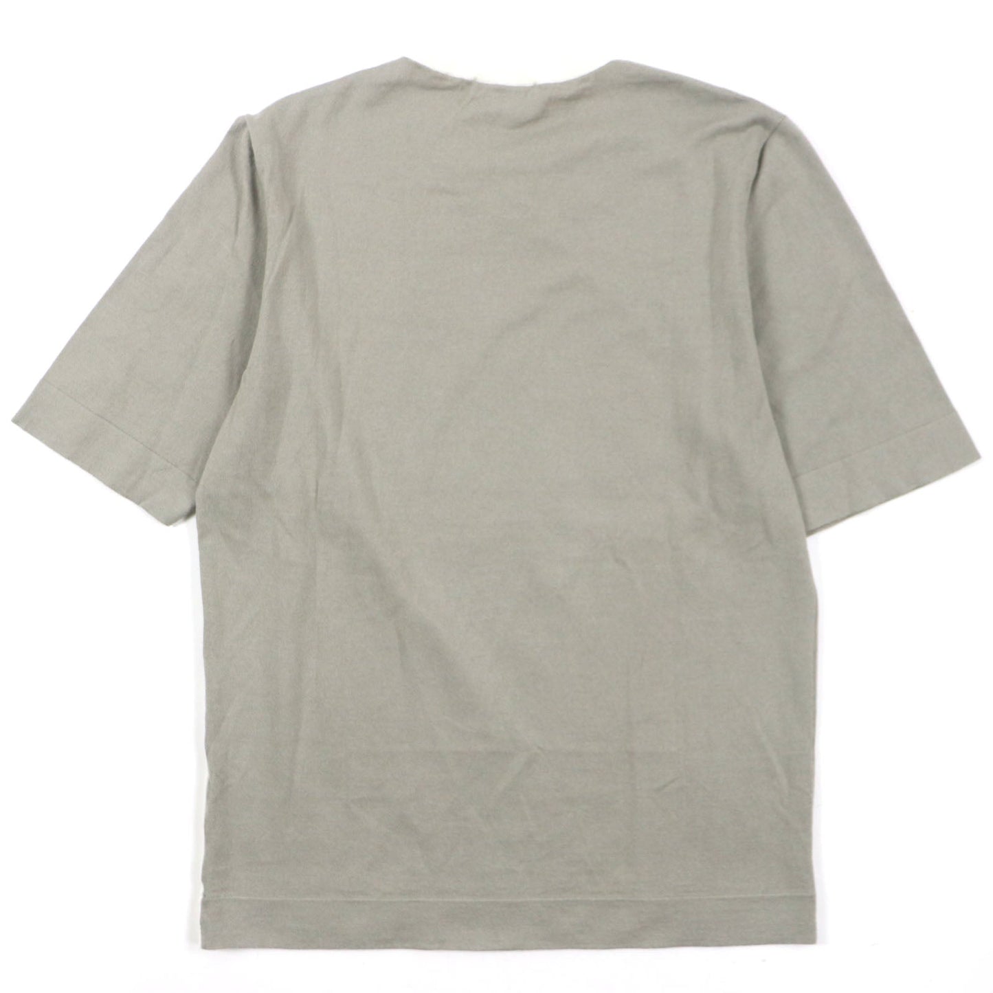 HERMES Short sleeve knit Main: 85% cotton, Main: 15% cashmere Ivory gray mens XS  d