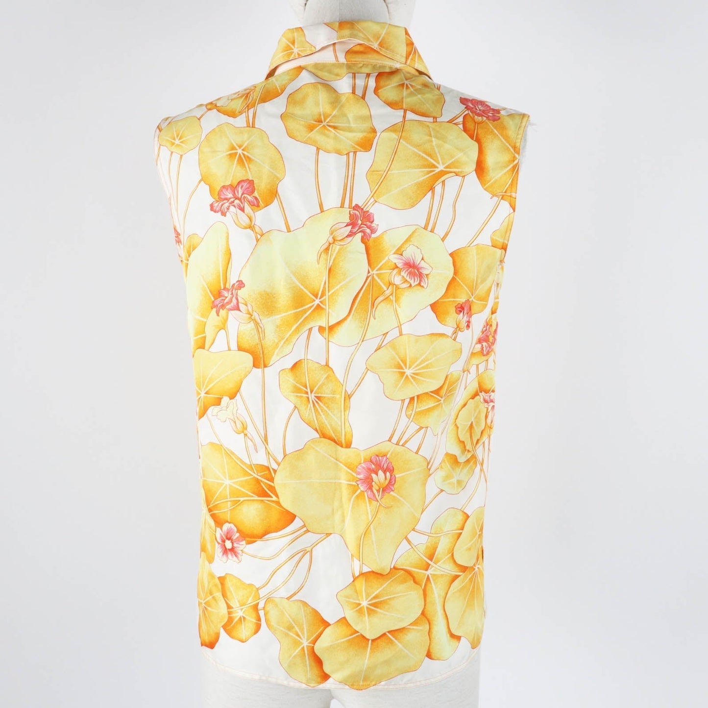 HERMES tops Main: 100% silk Orange Yellow type Margiela period Les Capucines Women 34  d
