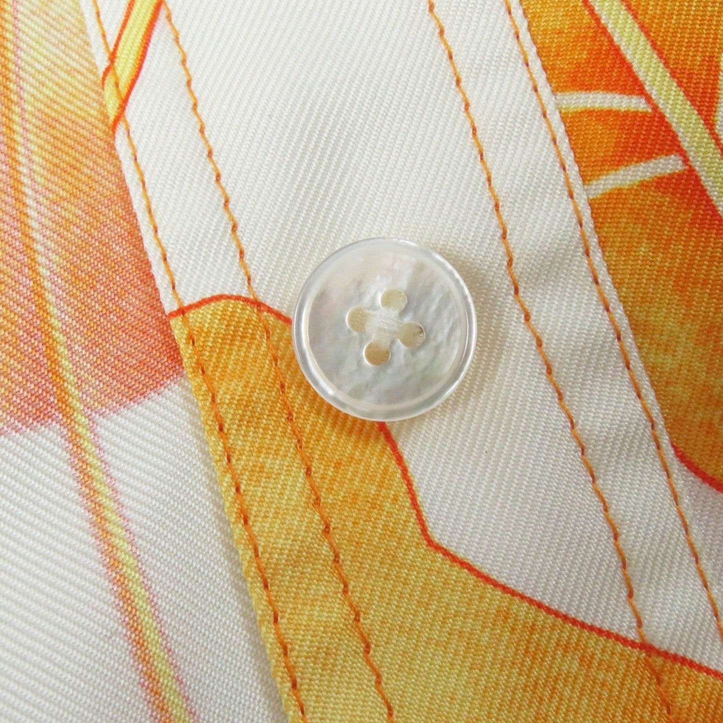 HERMES tops Main: 100% silk Orange Yellow type Margiela period Les Capucines Women 34  d