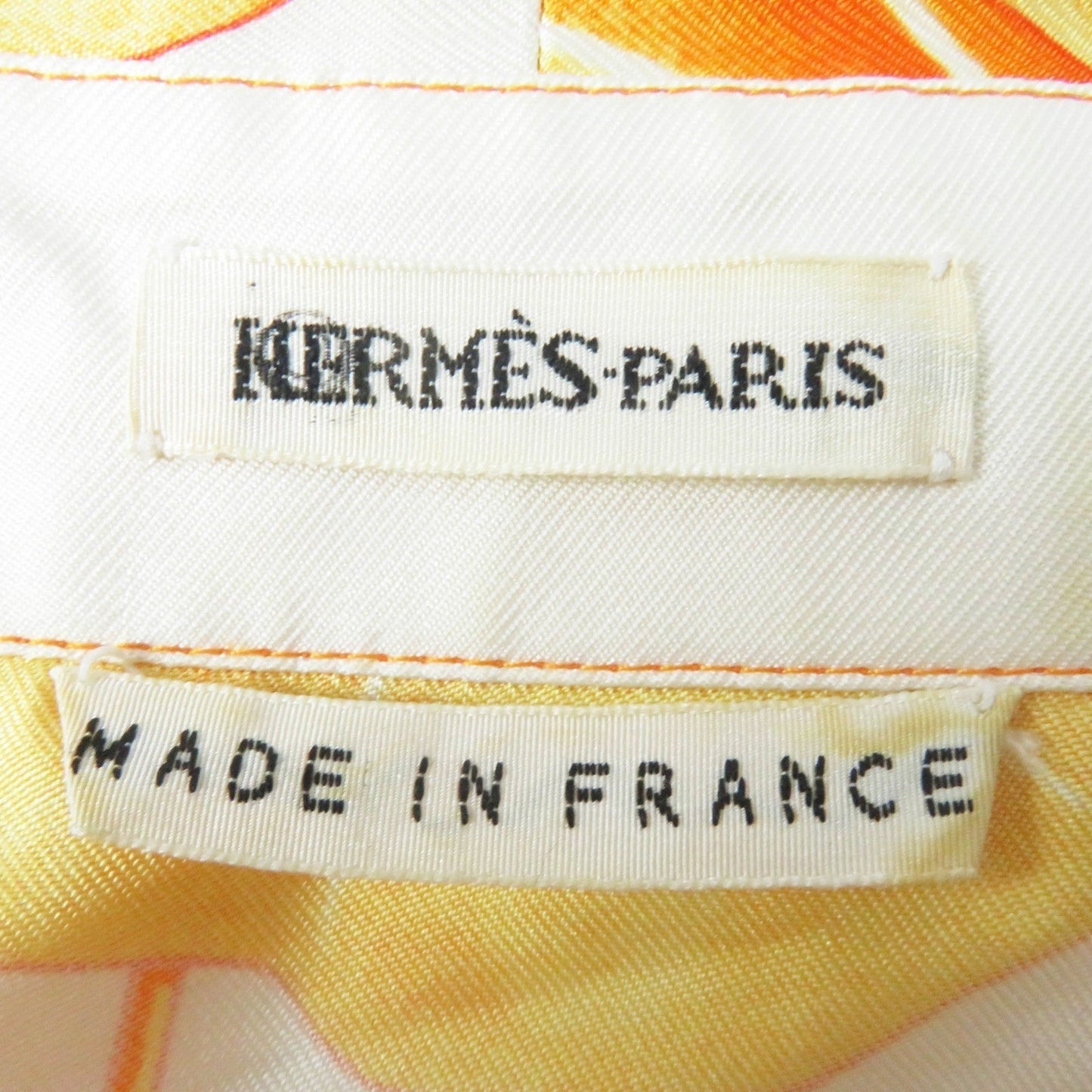 HERMES tops Main: 100% silk Orange Yellow type Margiela period Les Capucines Women 34  d