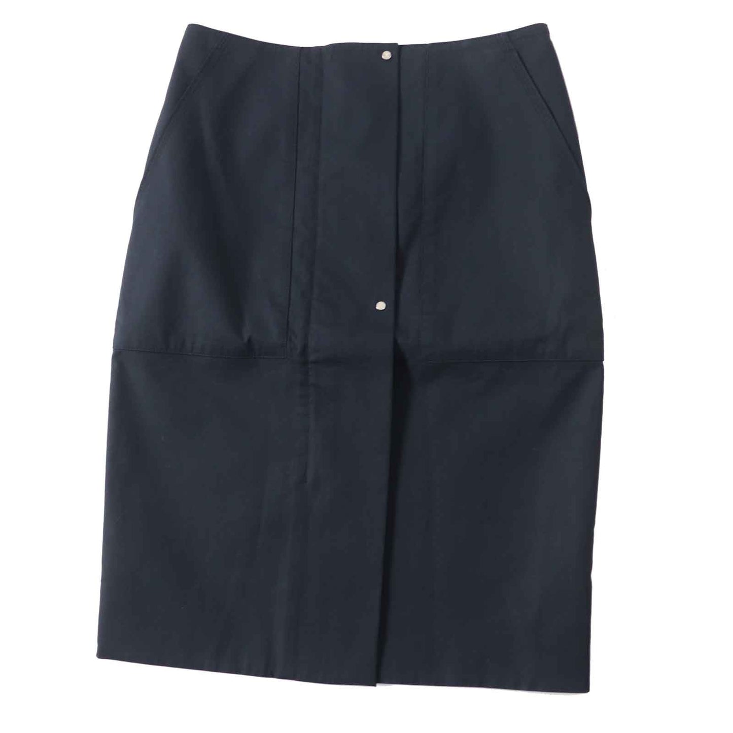 HERMES Tight Skirt Outer: 97% cotton, Outer: 3% polyurethane, Lining: 97% cotton, Lining: 3% polyurethane Dark navy Women 34  d