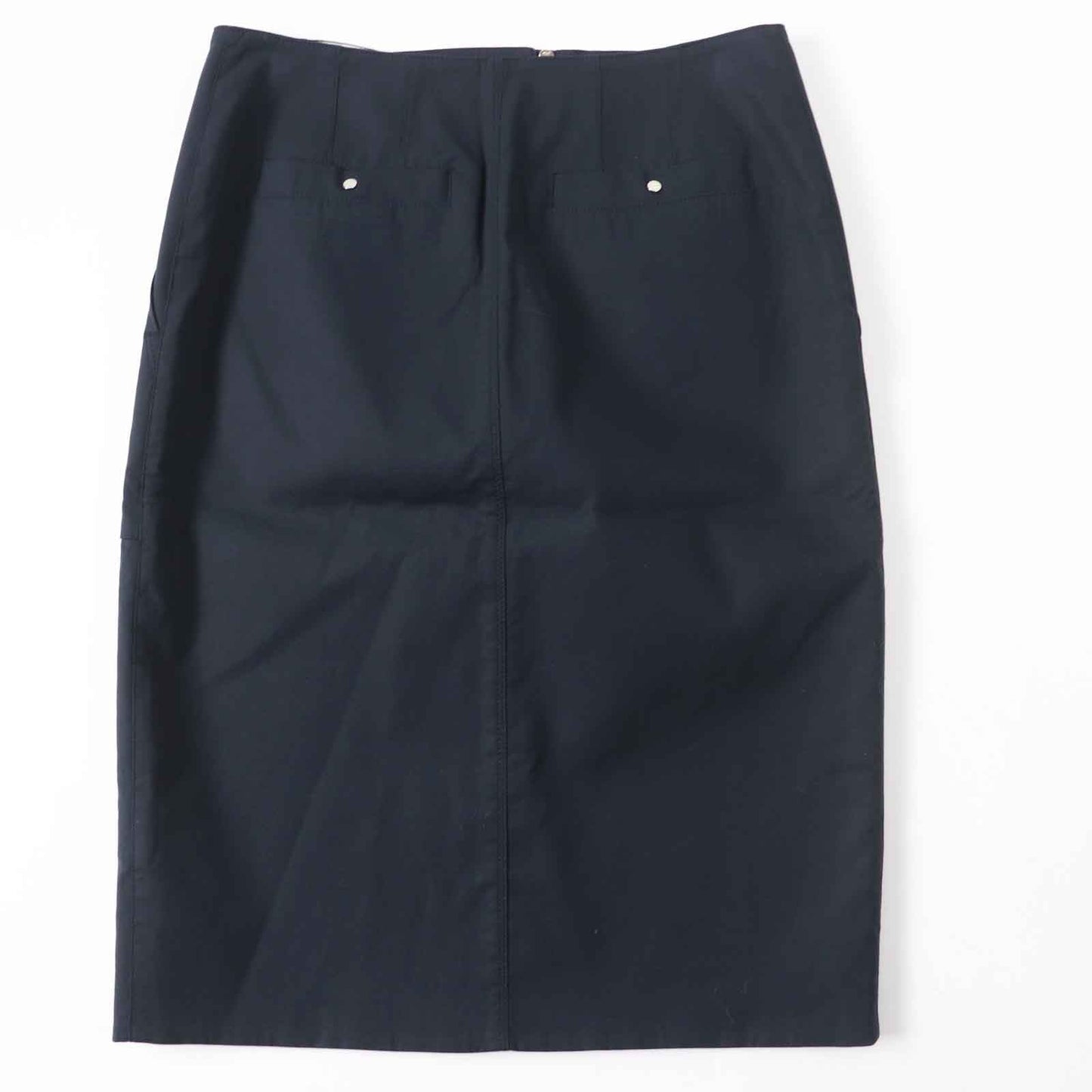 HERMES Tight Skirt Outer: 97% cotton, Outer: 3% polyurethane, Lining: 97% cotton, Lining: 3% polyurethane Dark navy Women 34  d