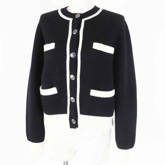 CHANEL cardigan P71365 Outer material: 78% cashmere, Outer material: 7% polyester, Outer material: 13% silk, Outer material: 2% polyamide Black White Women 34