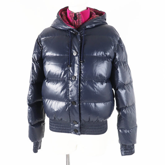 CHANEL Down jacket P59432 Outer: 98% polyamide (nylon), Outer: 2% polyurethane, Filling: 90% down, Filling: 10% feather, Lining: 100% polyamide (nylon), Part: 100% polyester Dark Navy Pink type Coconeige Women 36