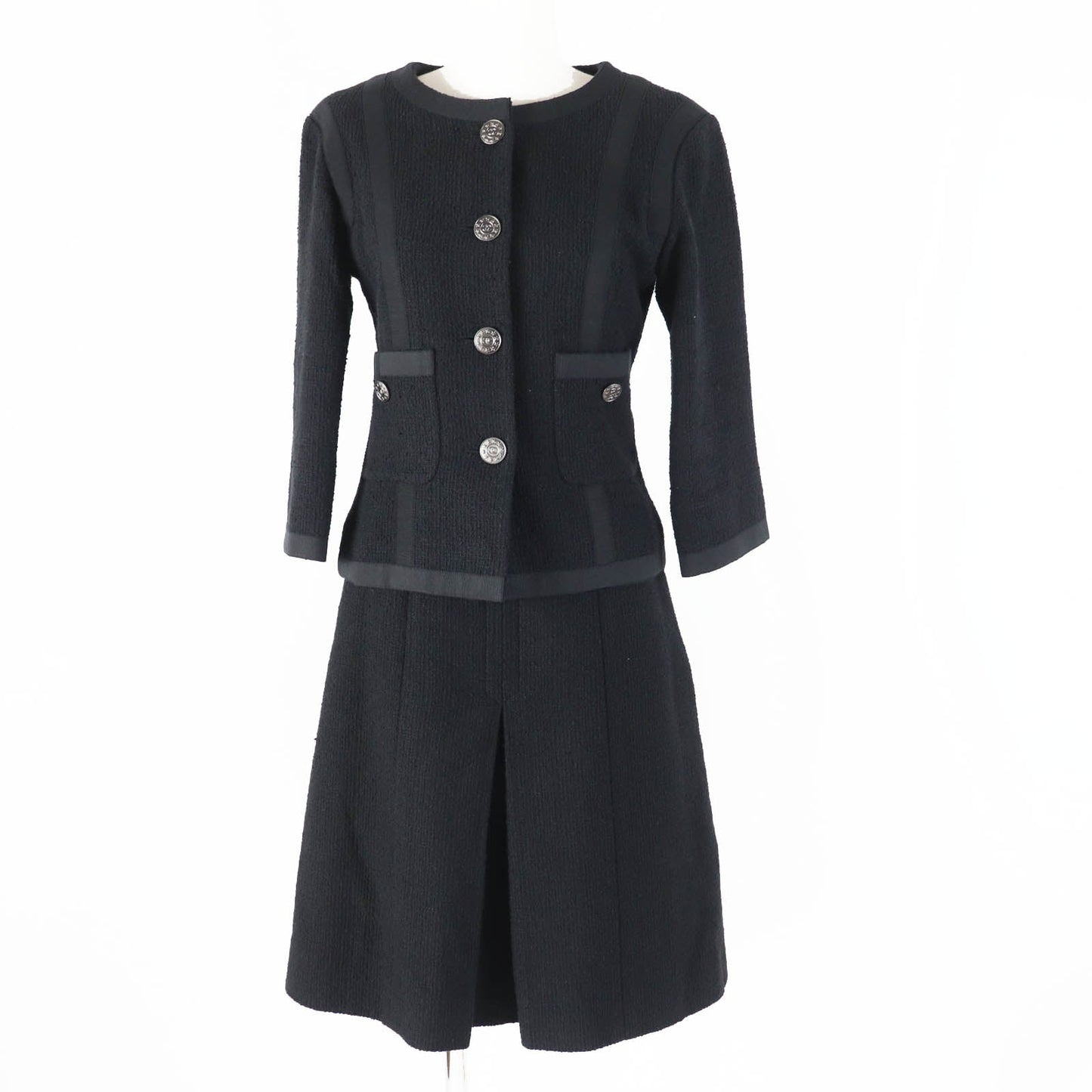 Chanel Cotton Silk Tweed Setup Black 36