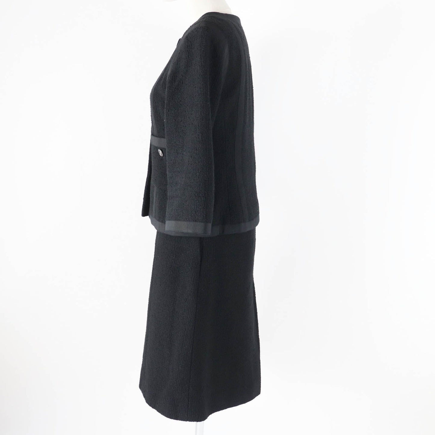 Chanel Cotton Silk Tweed Setup Black 36