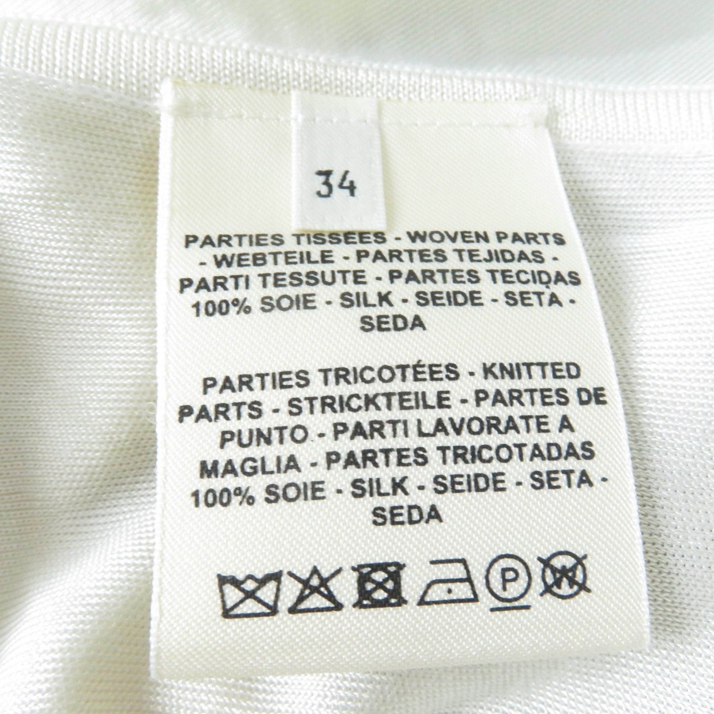 HERMES Short sleeve knit 2E2826DS Main: 100% silk, Main: 100% polyester Ivory Women 34  d