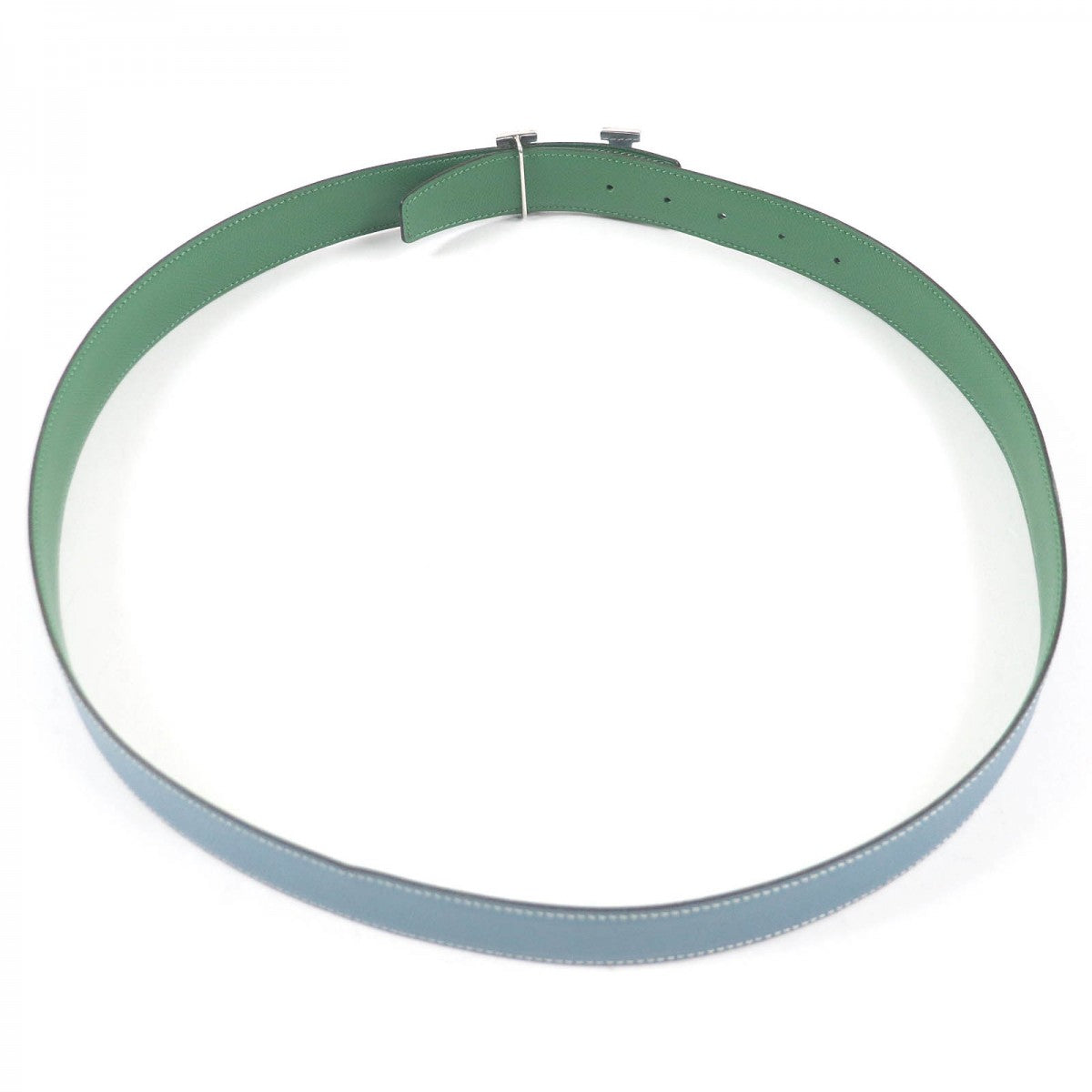 HERMES belt Main: Leather Light blue green mens  d