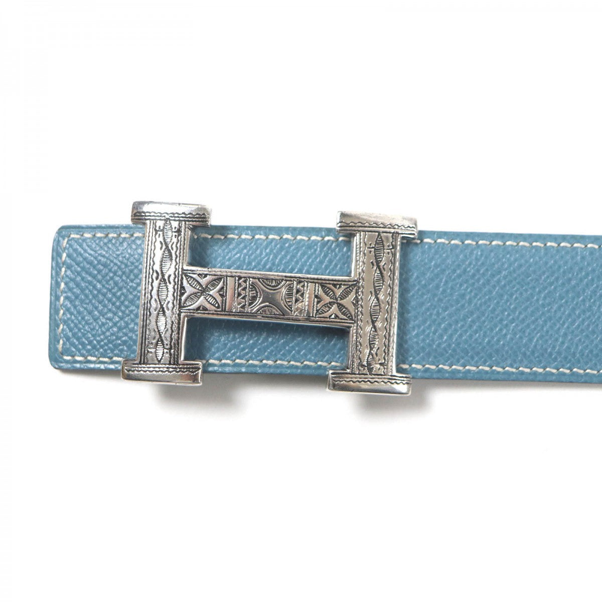 HERMES belt Main: Leather Light blue green mens  d