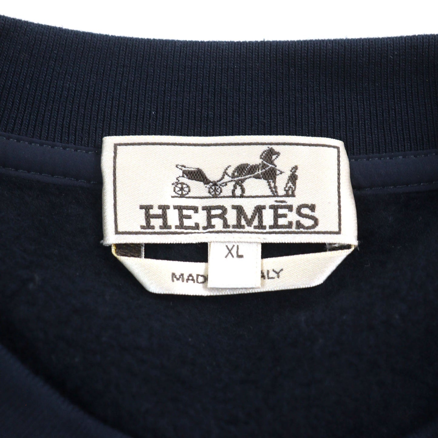 HERMES sweat Main: 100% cotton, part: 80% nylon, part: 20% polyurethane, part: 90% cotton, part: 10% polyurethane Navy mens XL  d
