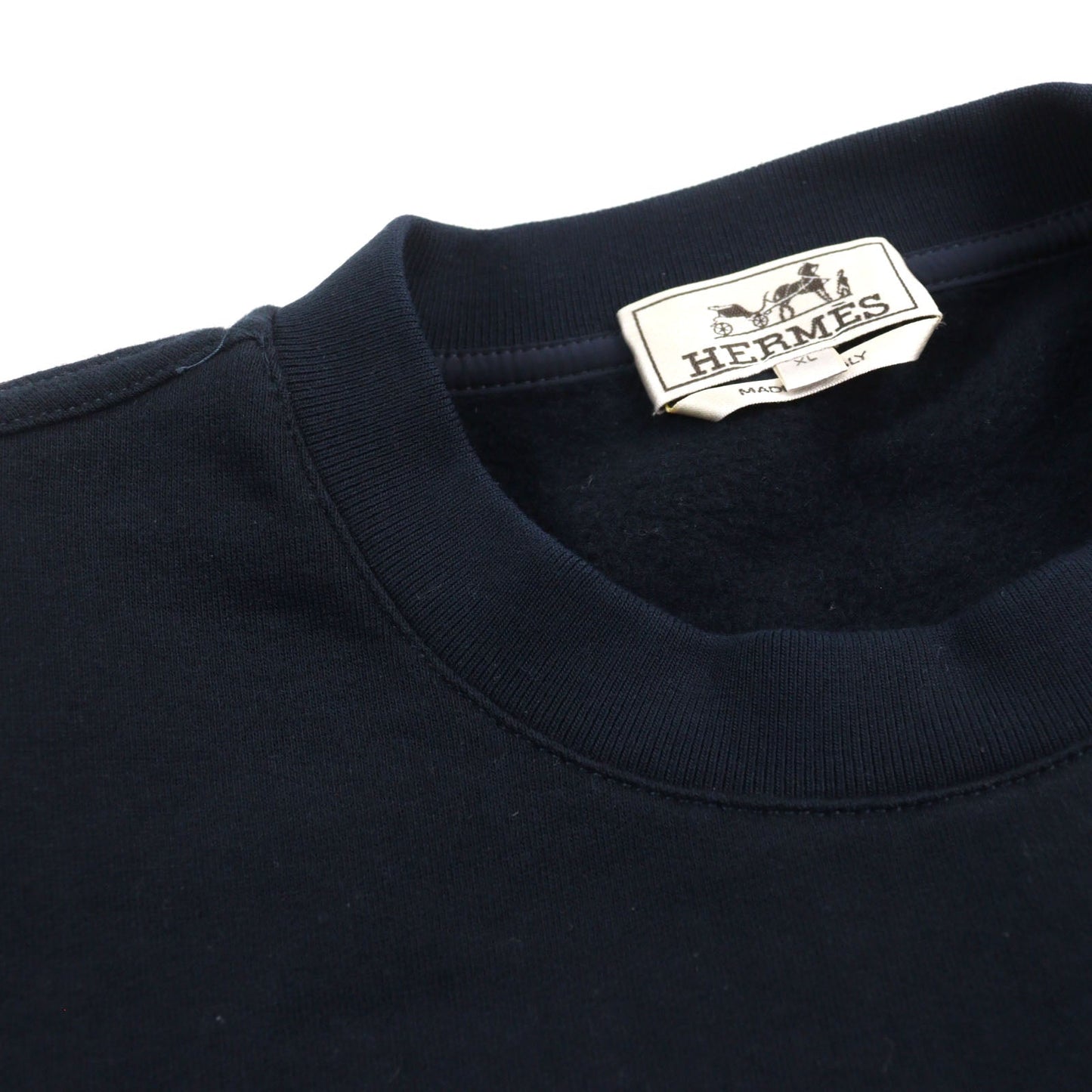 HERMES sweat Main: 100% cotton, part: 80% nylon, part: 20% polyurethane, part: 90% cotton, part: 10% polyurethane Navy mens XL  d