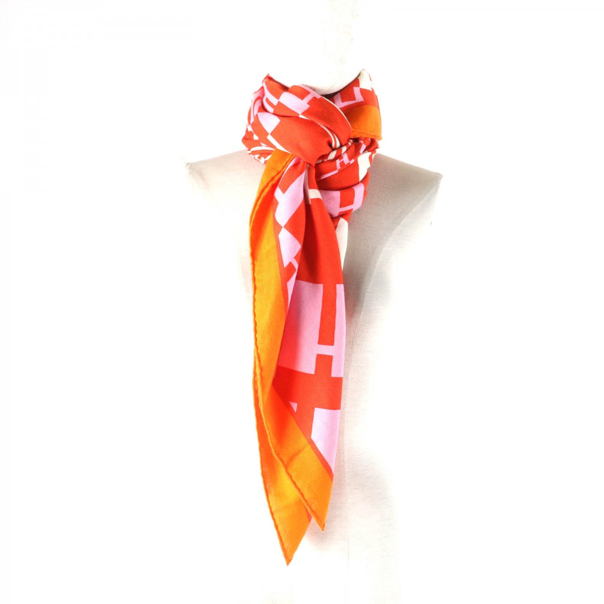 HERMES Stall Main: 70% cashmere, Main: 30% silk Multi Caregean Women  d