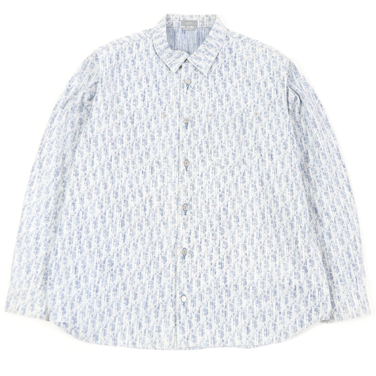 Dior Cotton Oblique Print Denim Shirt