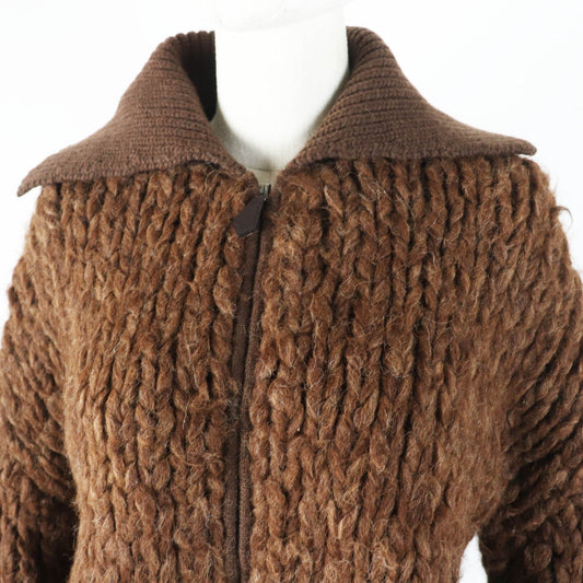 HERMES Blouson Outer: 85% alpaca, Outer: 15% wool, Lining: 100% cashmere, Part: 100% cashmere, Part: cowhide Ecorse Women 38  d
