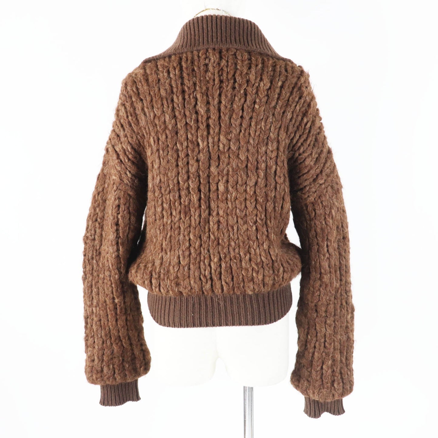 HERMES Blouson Outer: 85% alpaca, Outer: 15% wool, Lining: 100% cashmere, Part: 100% cashmere, Part: cowhide Ecorse Women 38  d