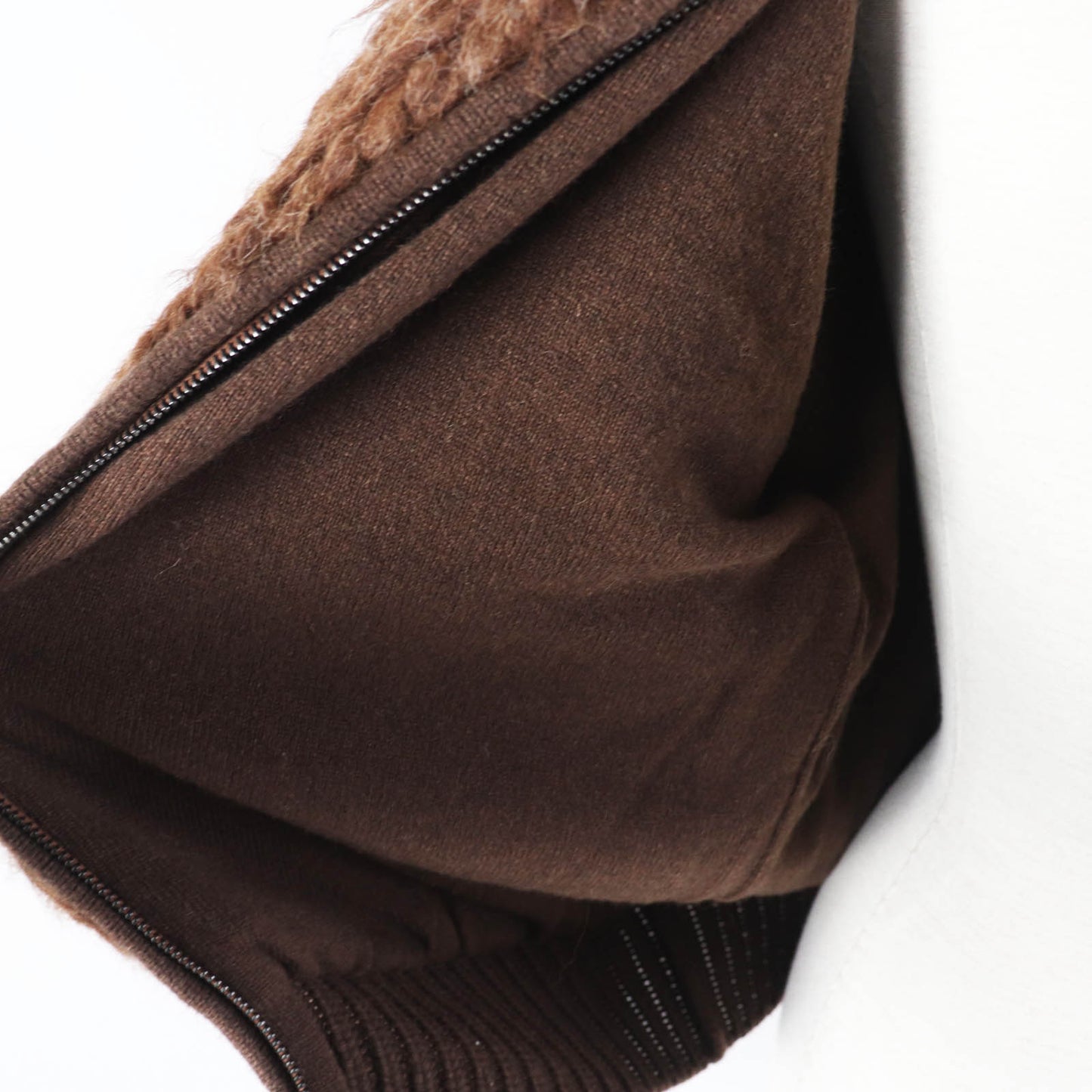 HERMES Blouson Outer: 85% alpaca, Outer: 15% wool, Lining: 100% cashmere, Part: 100% cashmere, Part: cowhide Ecorse Women 38  d