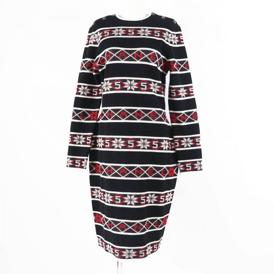CHANEL one piece 19K P62575 Main: 80% cashmere, Main: 20% polyamide Black red white Women 42