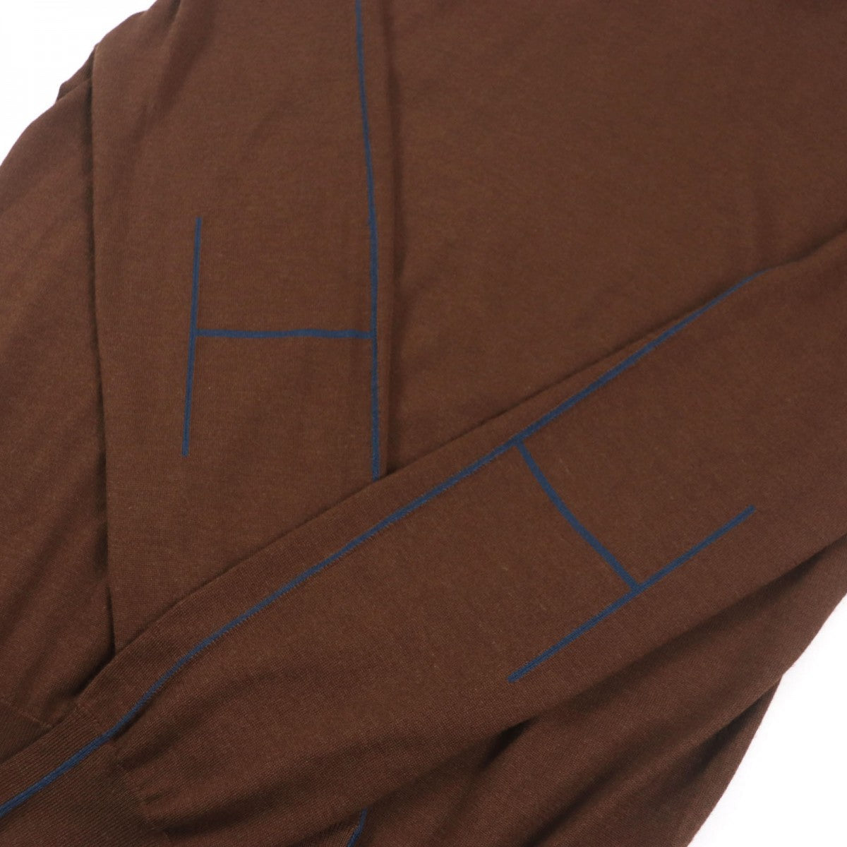 HERMES sweater Main: 80% cashmere, Main: 20% silk Dark brown mens M  d