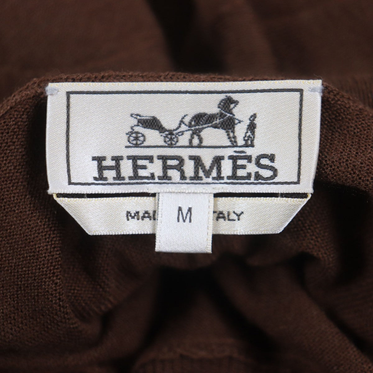 HERMES sweater Main: 80% cashmere, Main: 20% silk Dark brown mens M  d