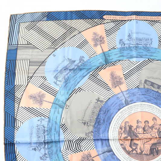 HERMES scarf silk multicolor Carre90 JEU DES OMNIBUS ET DAMES