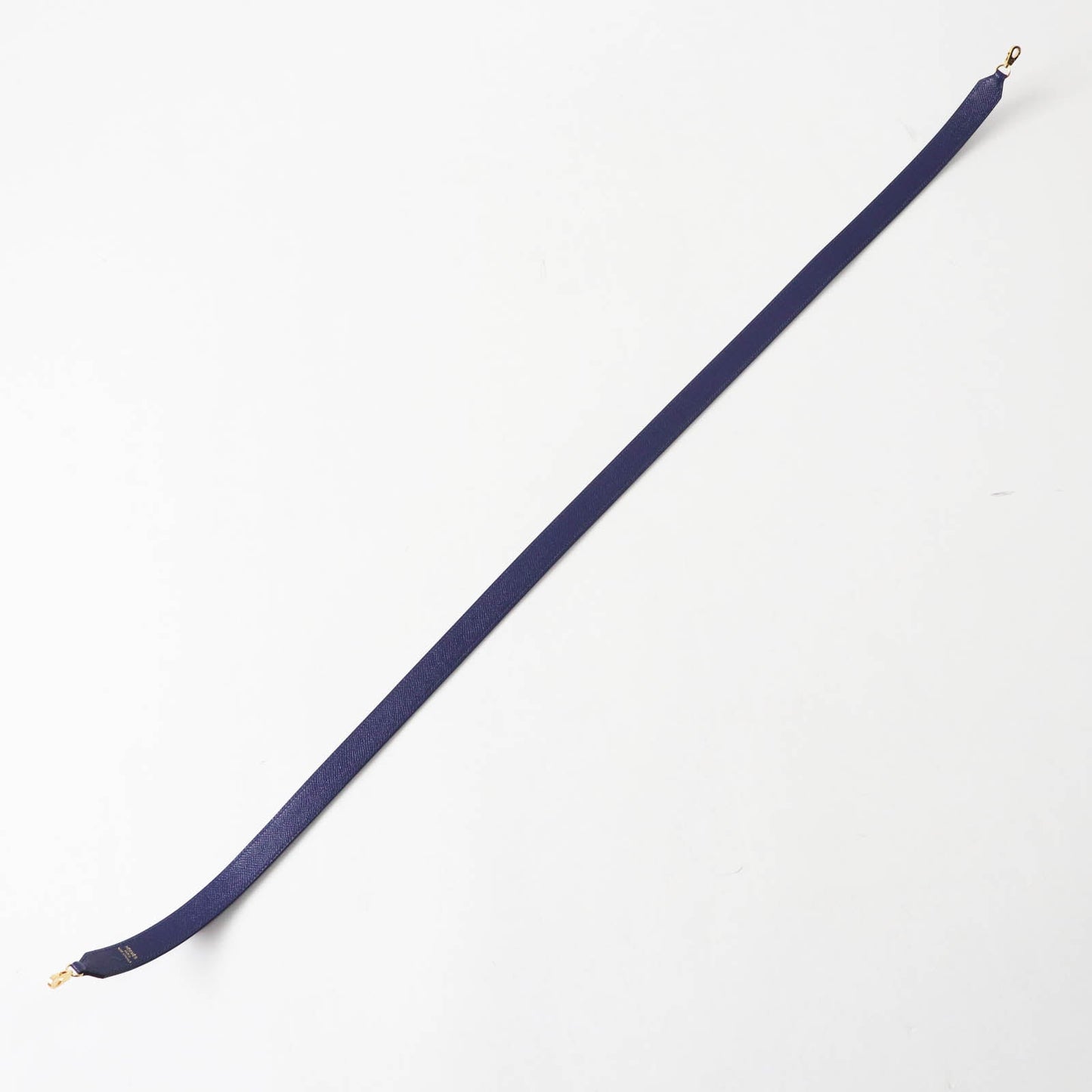 HERMES Shoulder strap Main: Leather Blue Black Brown bandouliere trace de cuir Women  d