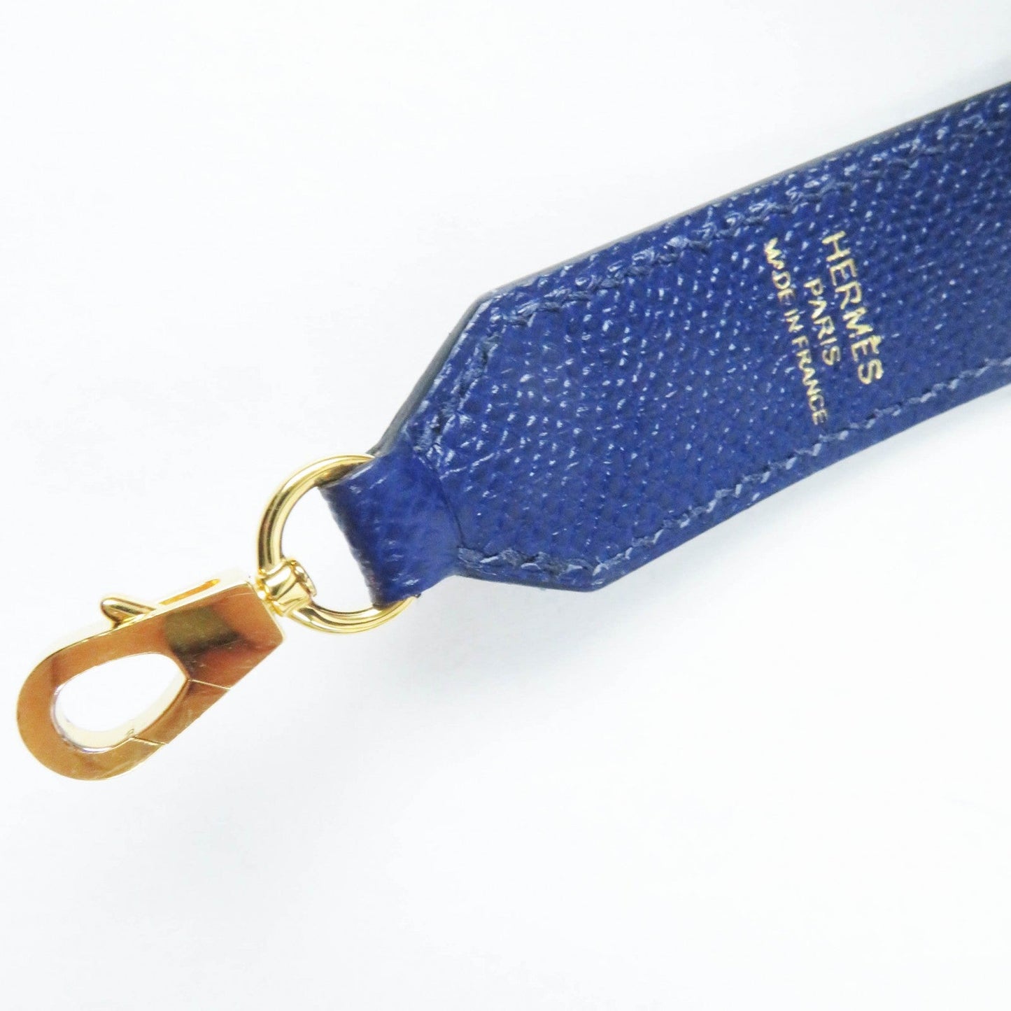 HERMES Shoulder strap Main: Leather Blue Black Brown bandouliere trace de cuir Women  d