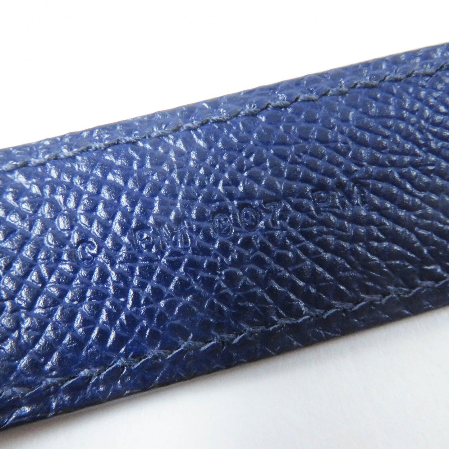 HERMES Shoulder strap Main: Leather Blue Black Brown bandouliere trace de cuir Women  d