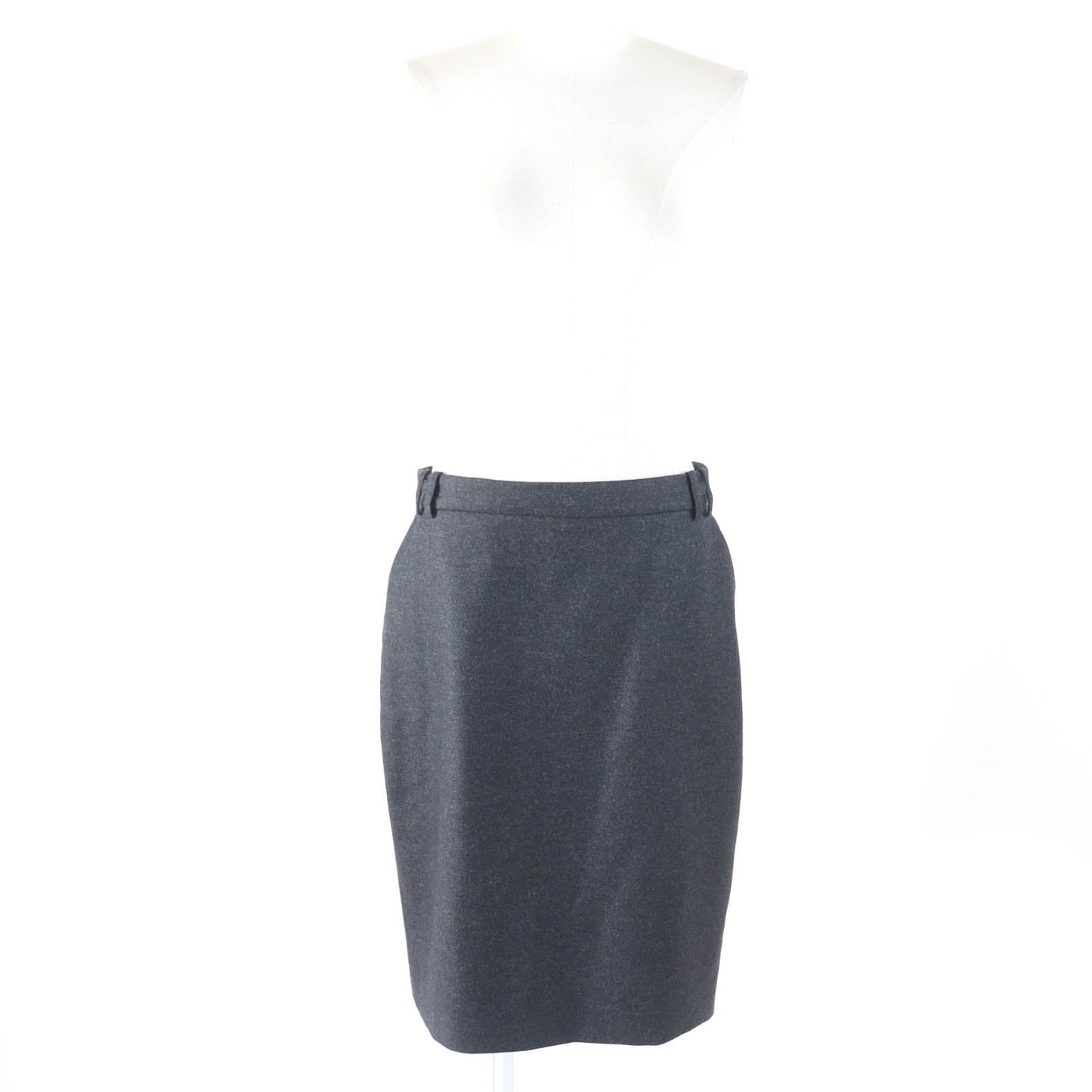 HERMES Tight Skirt Outer: 95% wool, Outer: 5% cashmere, Lining: 100% silk Charcoal gray Women 42  d