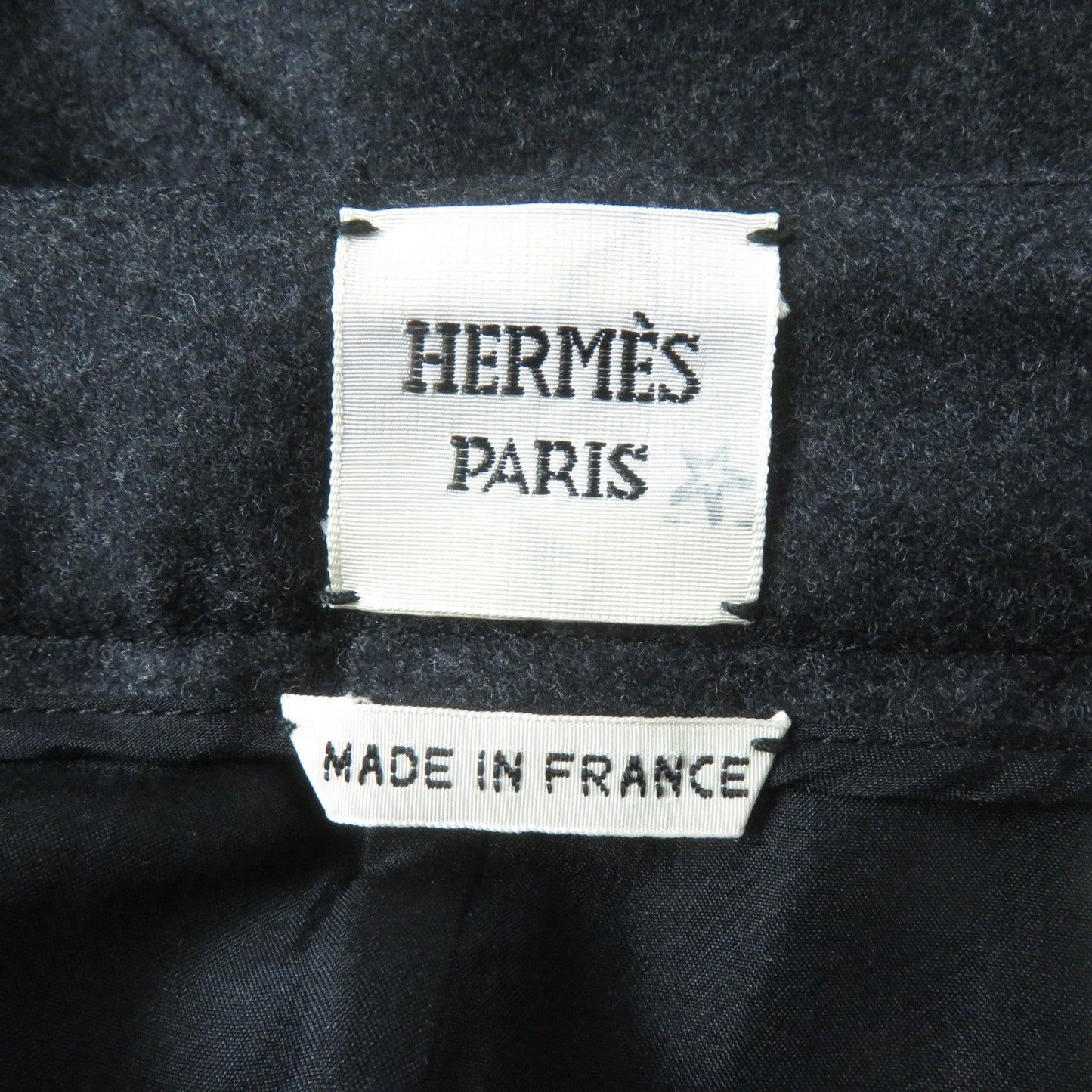 HERMES Tight Skirt Outer: 95% wool, Outer: 5% cashmere, Lining: 100% silk Charcoal gray Women 42  d