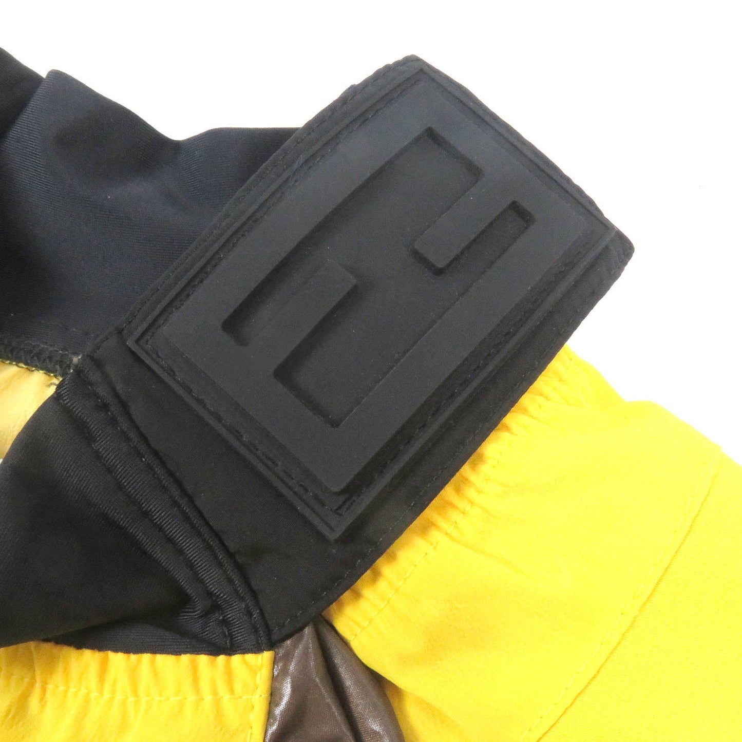 FENDI Nylon jacket FAN107 Main: 92% nylon, Main: 8% polyurethane, Part: polyurethane yellow mens L