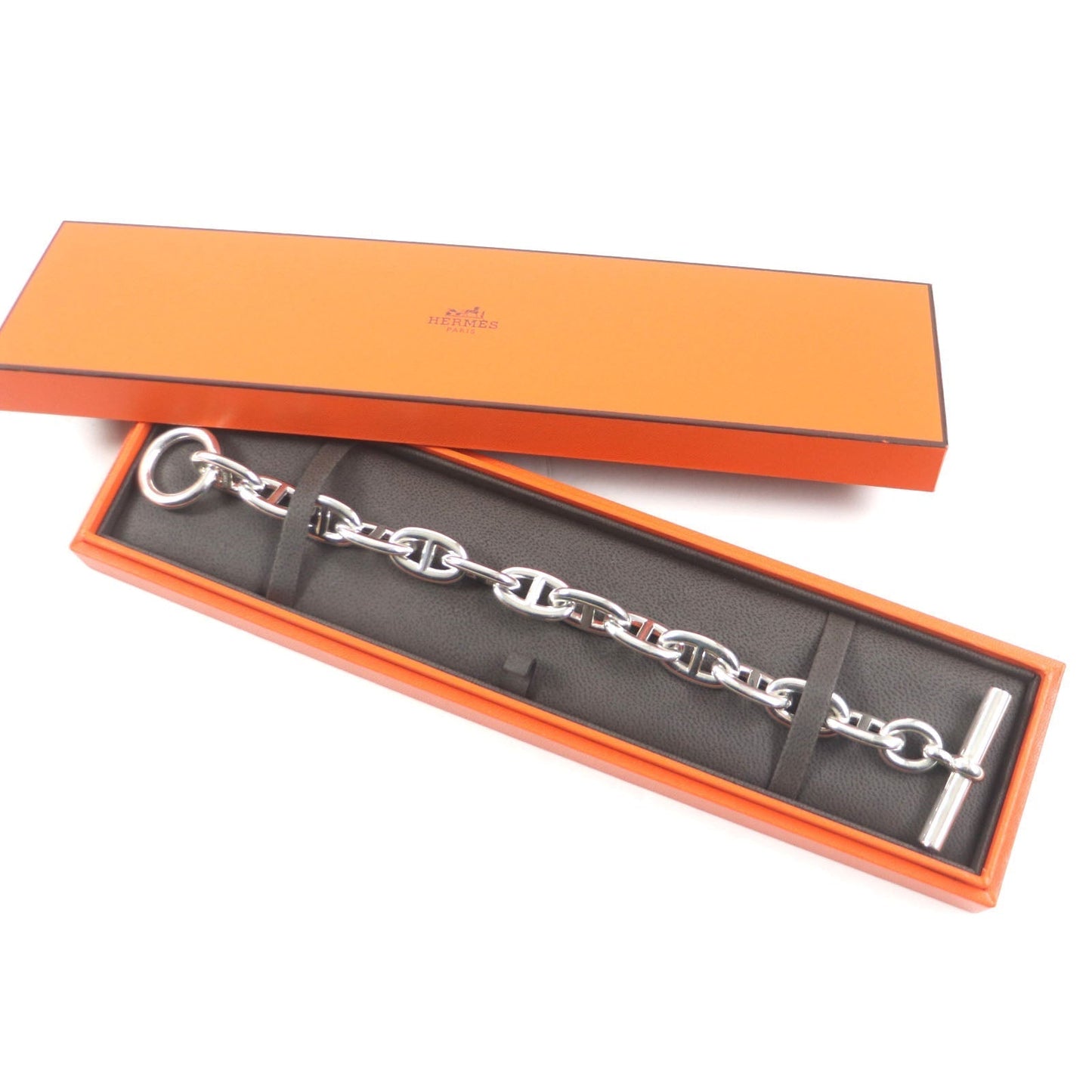 HERMES bracelet H101995B Main?FAG925 Silver Chene DunkleTGM mens  d