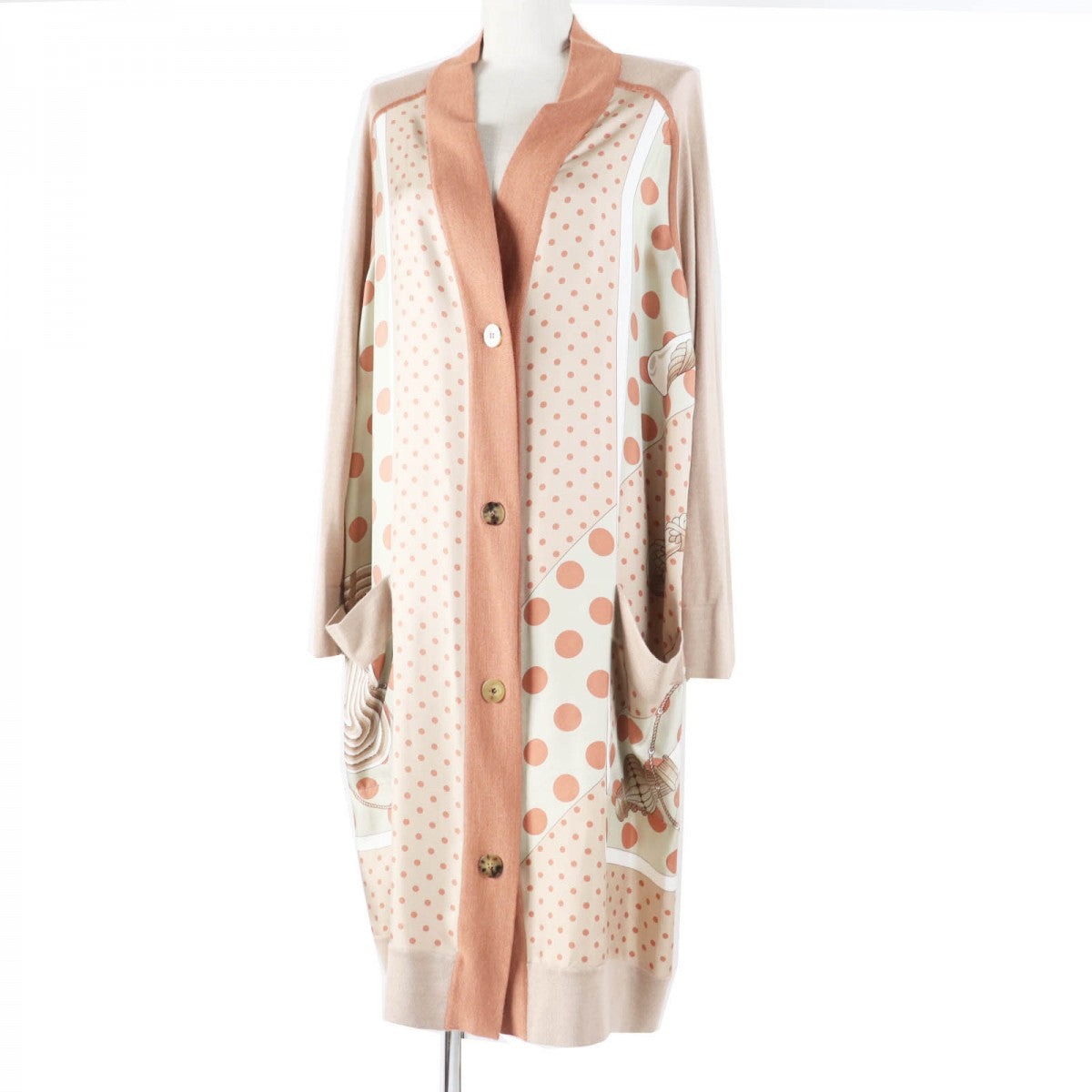 HERMES cardigan Outer: 100% silk, part: 50% cashmere, part: 50% silk Multi Clic Clac a Pois Women 38  d