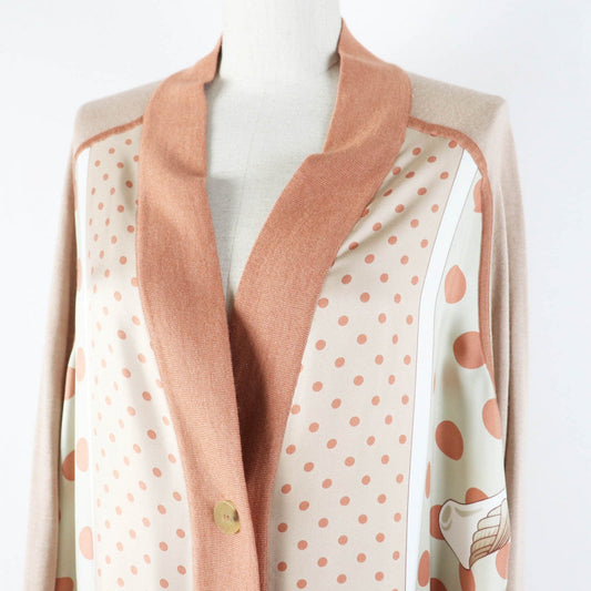 HERMES cardigan Outer: 100% silk, part: 50% cashmere, part: 50% silk Multi Clic Clac a Pois Women 38  d